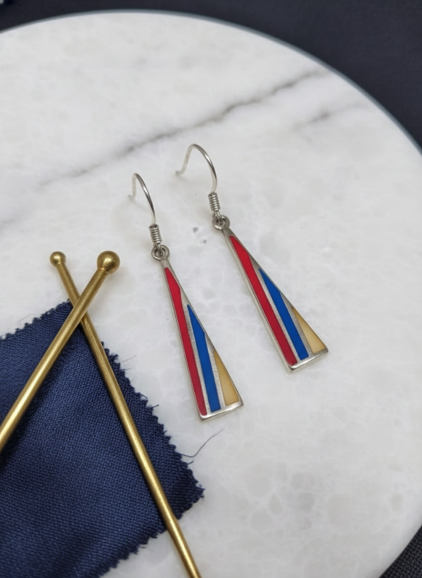 Enamel Triangle Earrings