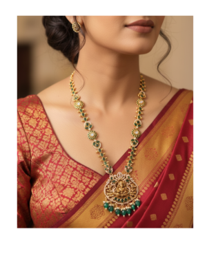 Lakshmi Temple Necklace Green Antique Jewellery