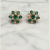 Premium Emerald Floral Studs