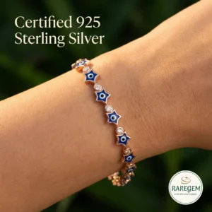 Elegant sterling silver star bracelet